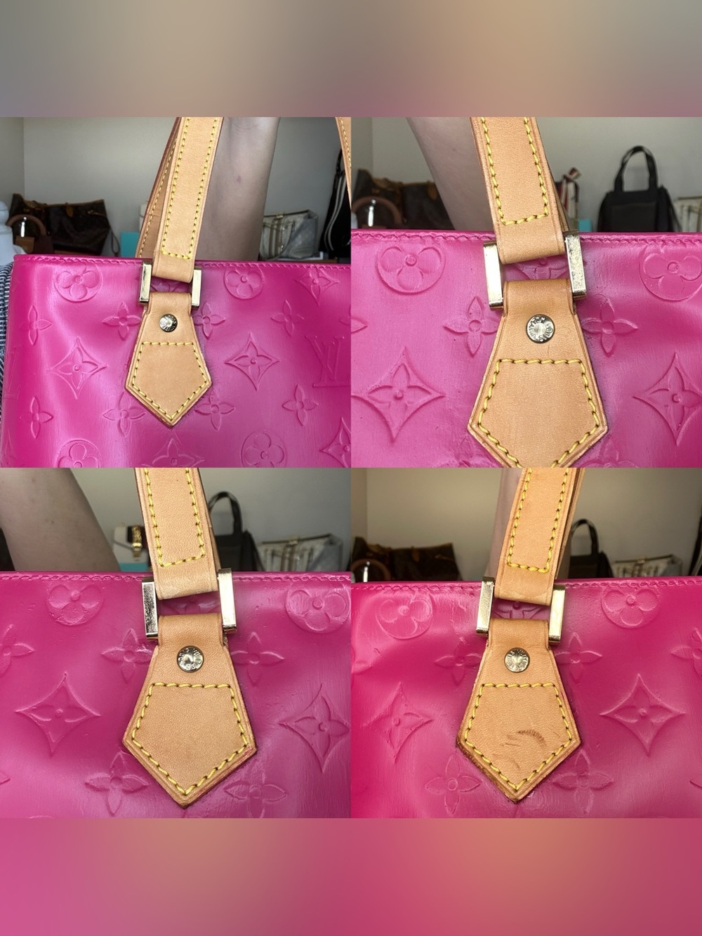 Louis Vuitton Vernis Houston Tote Custom Raspberry LM0042 April 2002 w/ COA - Picture 11 of 14